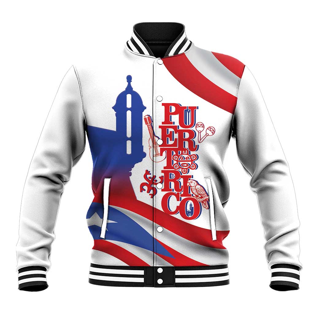 Puerto Rico Baseball Jacket Puerto Rican Proud El Morro Flag Wave Style