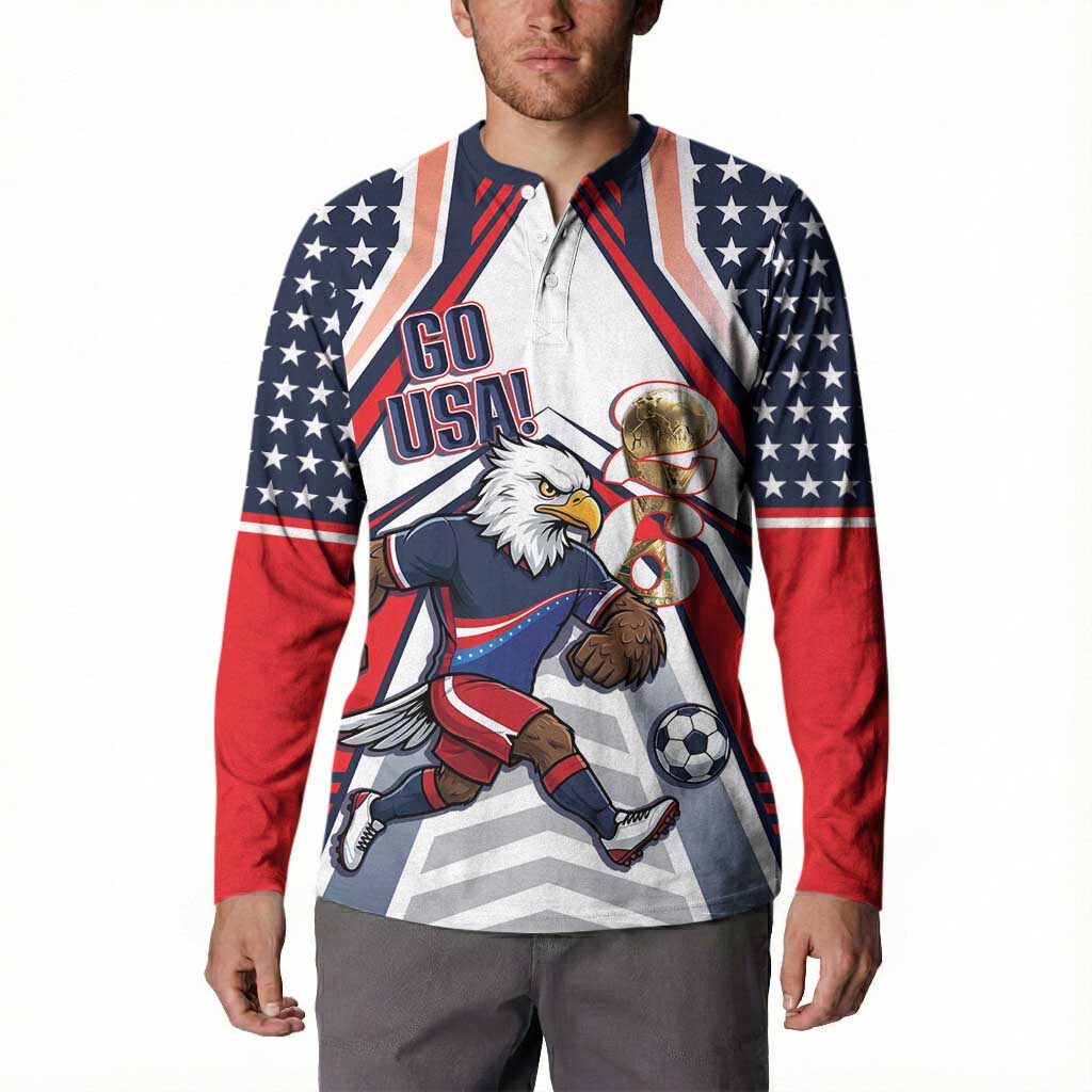 USA 2026 Soccer Custom Button Sweatshirt United States Eagle Go Champions