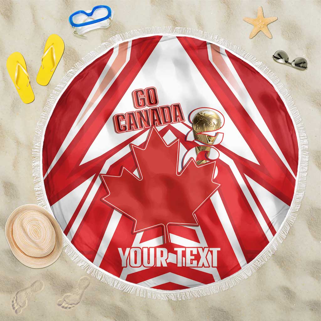 Canada 2026 Soccer Custom Beach Blanket Les Rouges Go Champions