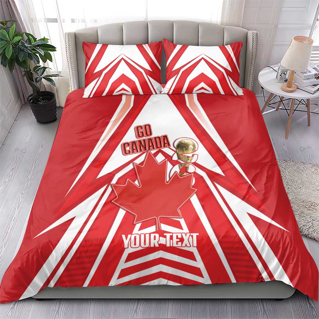 Canada 2026 Soccer Custom Bedding Set Les Rouges Go Champions