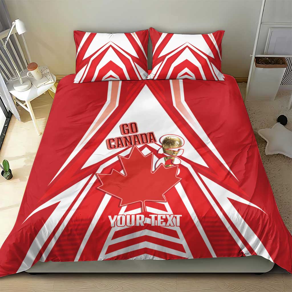 Canada 2026 Soccer Custom Bedding Set Les Rouges Go Champions