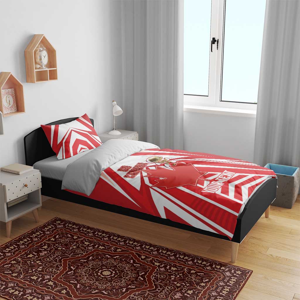 Canada 2026 Soccer Custom Bedding Set Les Rouges Go Champions