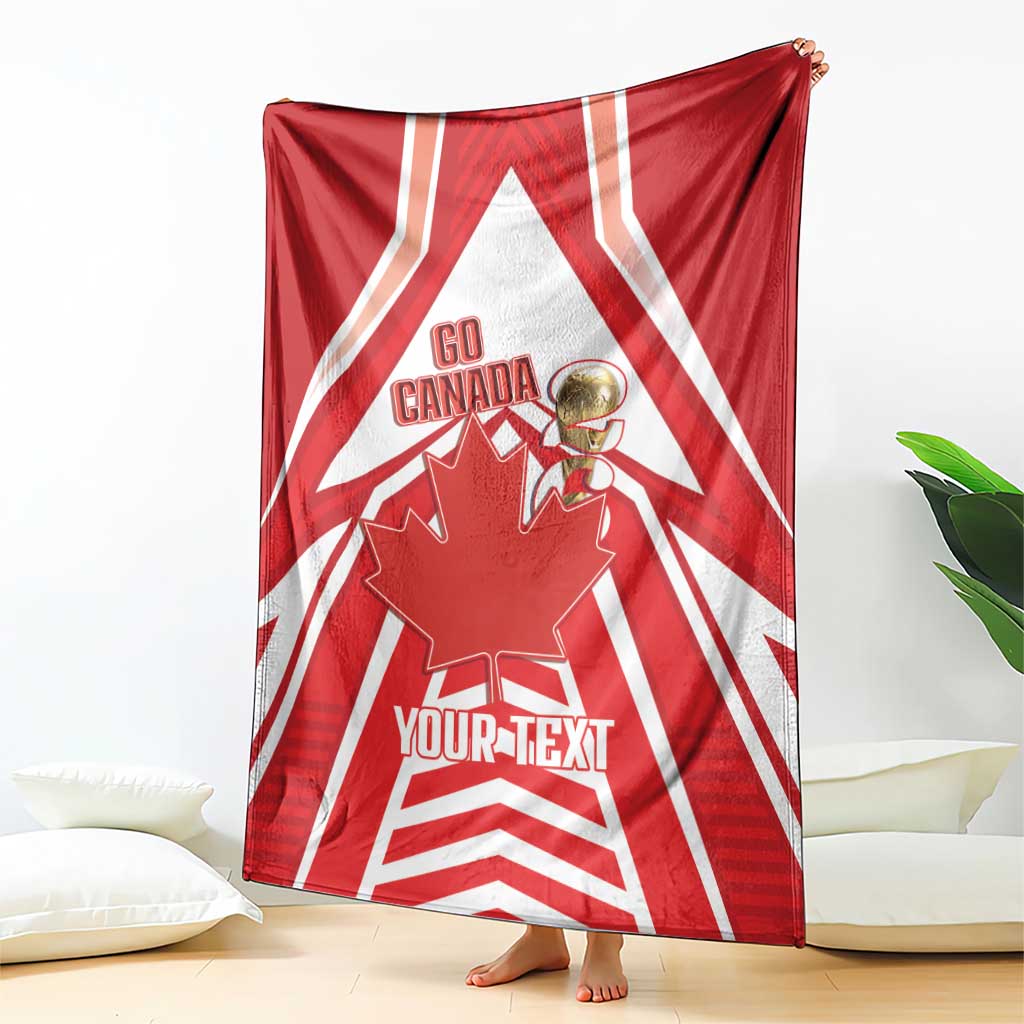 Canada 2026 Soccer Custom Blanket Les Rouges Go Champions