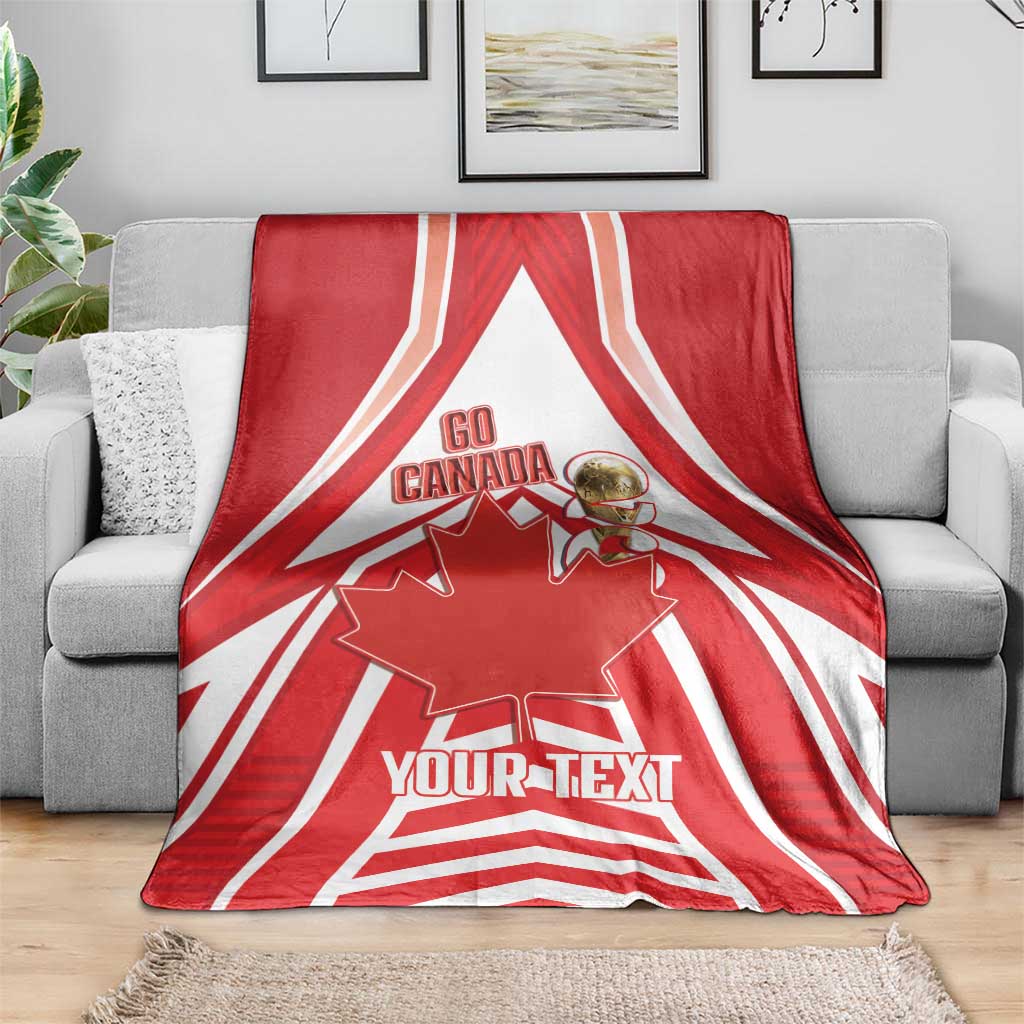 Canada 2026 Soccer Custom Blanket Les Rouges Go Champions