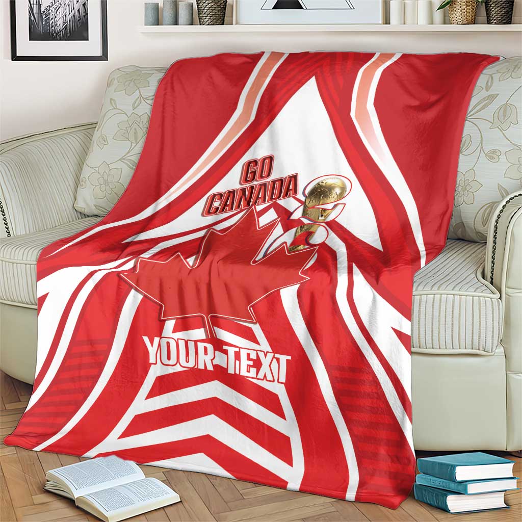 Canada 2026 Soccer Custom Blanket Les Rouges Go Champions