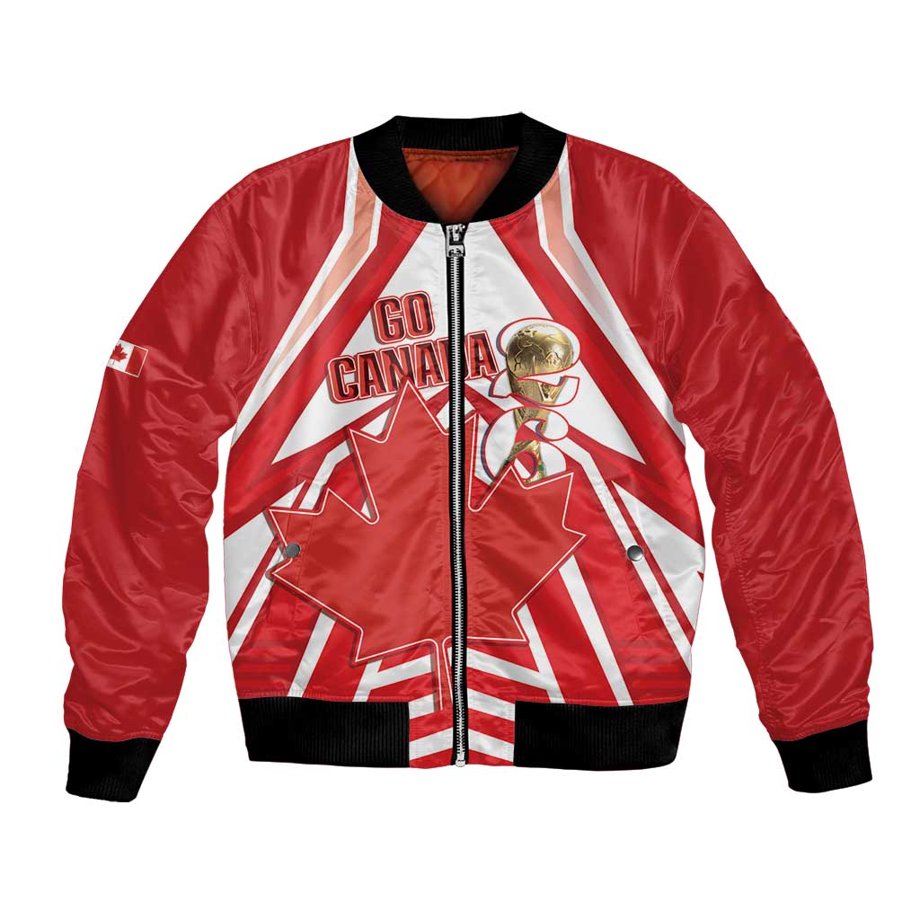 Canada 2026 Soccer Custom Bomber Jacket Les Rouges Go Champions