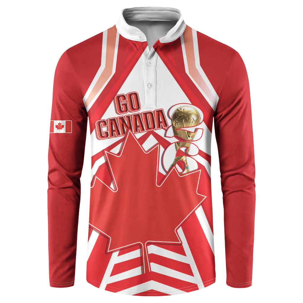Canada 2026 Soccer Custom Button Sweatshirt Les Rouges Go Champions