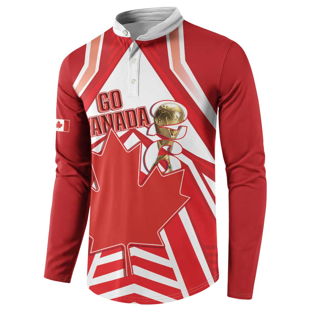 Canada 2026 Soccer Custom Button Sweatshirt Les Rouges Go Champions