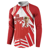 Canada 2026 Soccer Custom Button Sweatshirt Les Rouges Go Champions