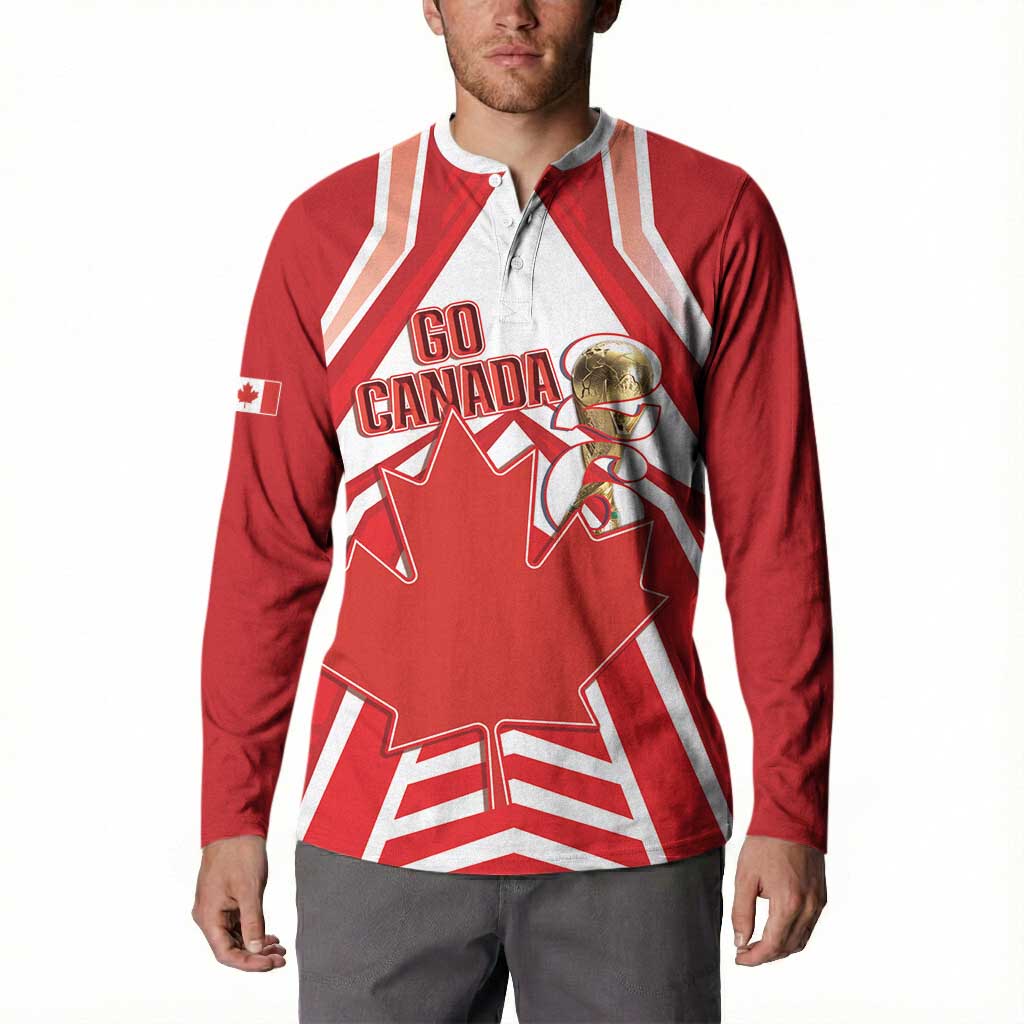 Canada 2026 Soccer Custom Button Sweatshirt Les Rouges Go Champions