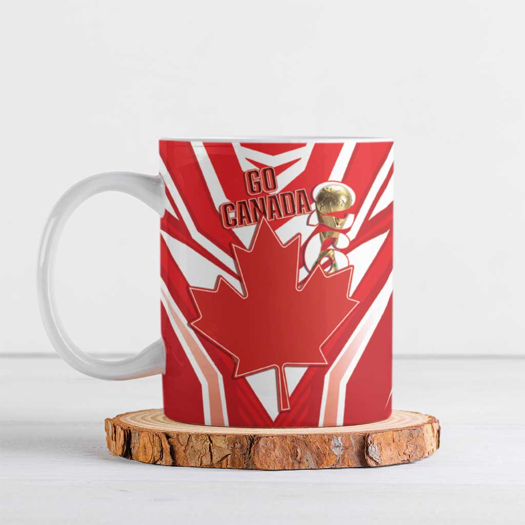 Canada 2026 Soccer Custom Ceramic Mug Les Rouges Go Champions