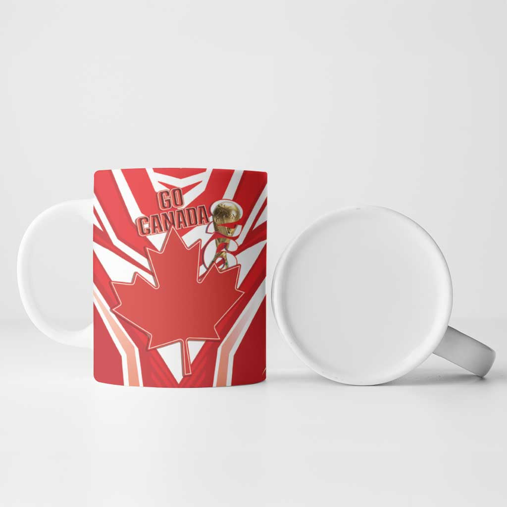 Canada 2026 Soccer Custom Ceramic Mug Les Rouges Go Champions