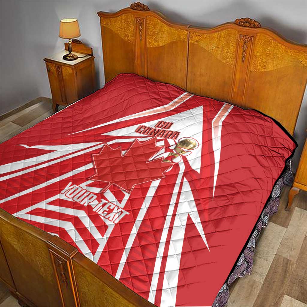 Canada 2026 Soccer Custom Quilt Les Rouges Go Champions