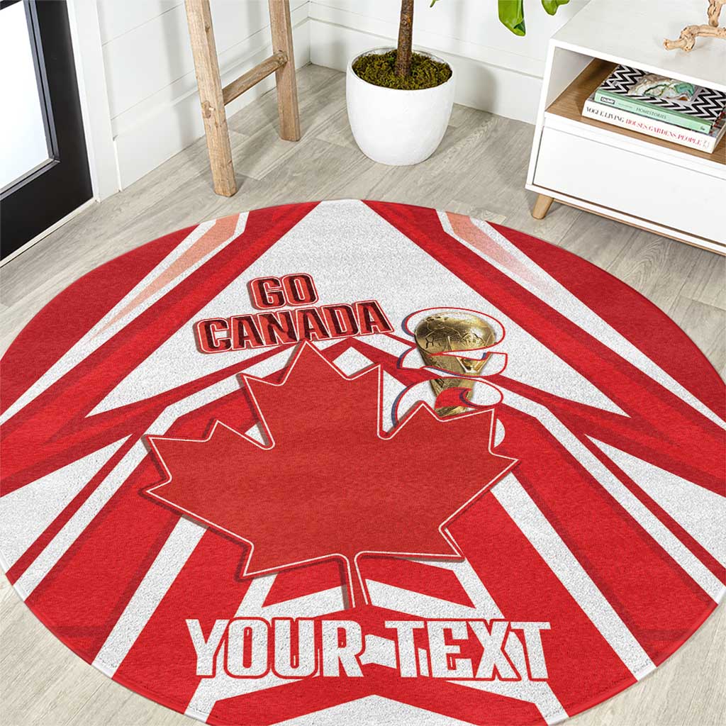 Canada 2026 Soccer Custom Round Carpet Les Rouges Go Champions