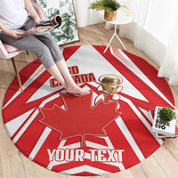 Canada 2026 Soccer Custom Round Carpet Les Rouges Go Champions
