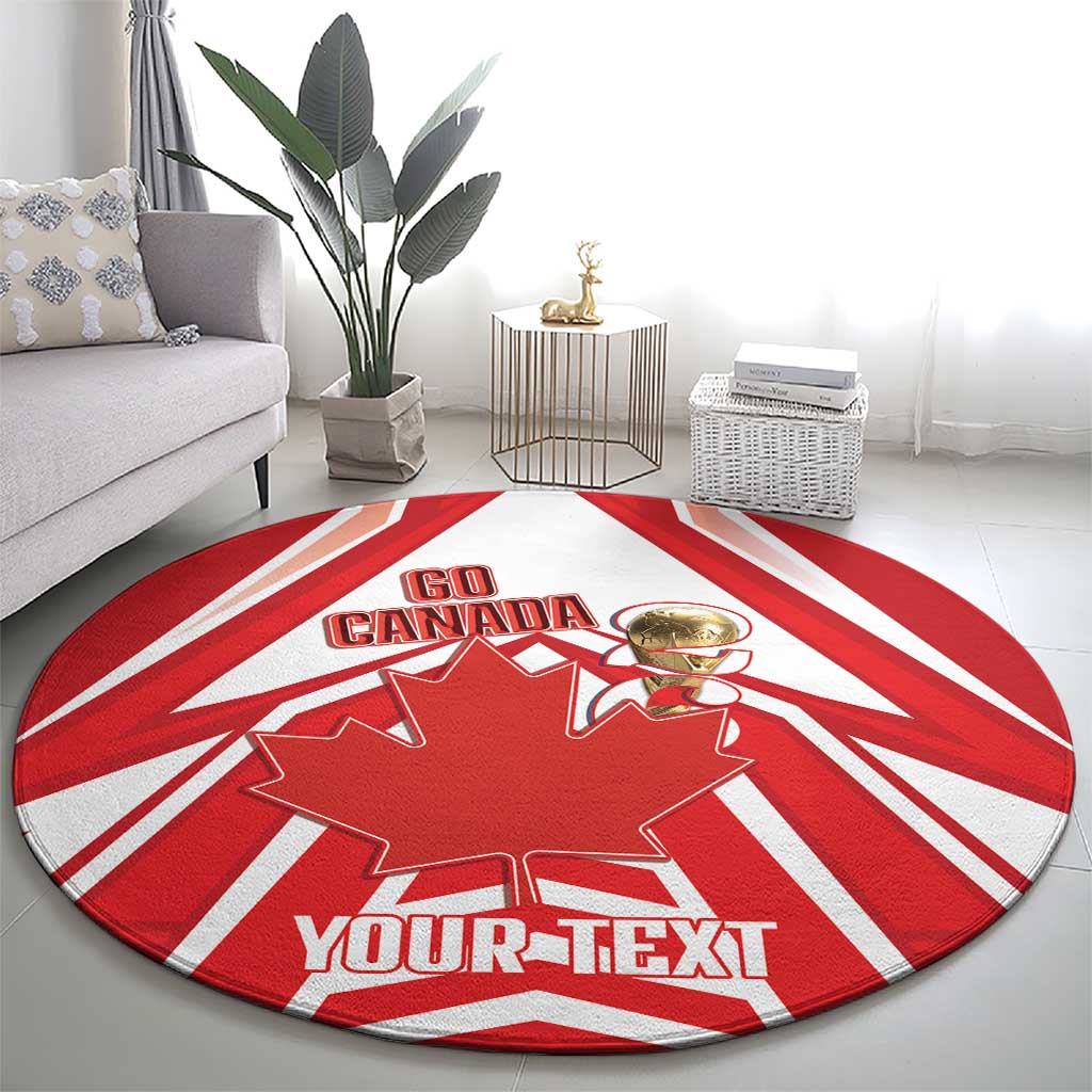 Canada 2026 Soccer Custom Round Carpet Les Rouges Go Champions