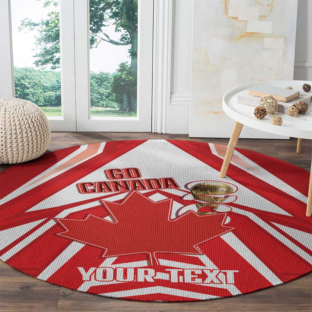 Canada 2026 Soccer Custom Round Carpet Les Rouges Go Champions