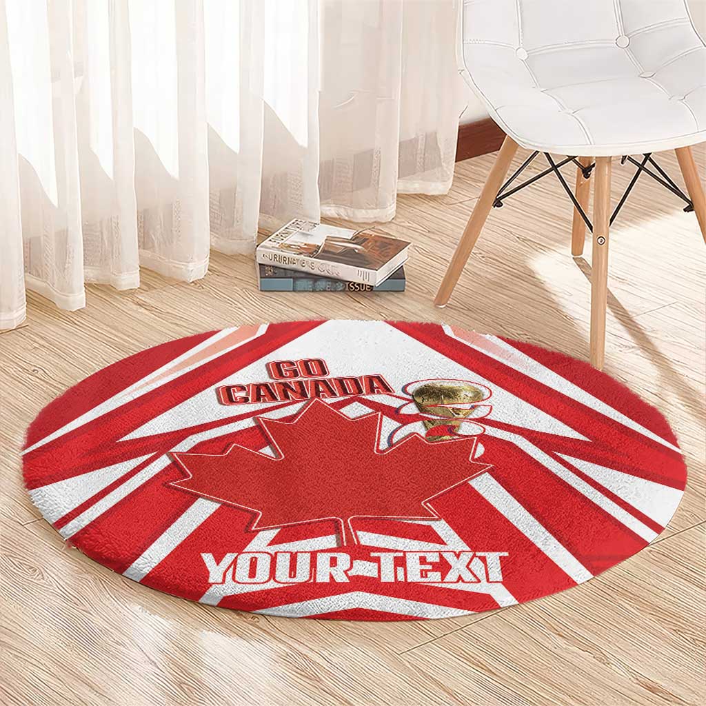 Canada 2026 Soccer Custom Round Carpet Les Rouges Go Champions