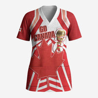 Canada 2026 Soccer Custom Scrub Top Les Rouges Go Champions