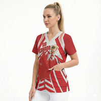 Canada 2026 Soccer Custom Scrub Top Les Rouges Go Champions