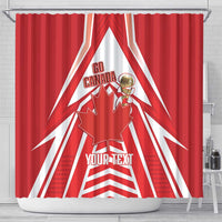 Canada 2026 Soccer Custom Shower Curtain Les Rouges Go Champions