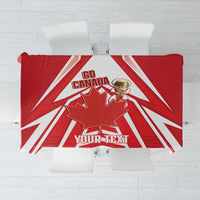 Canada 2026 Soccer Custom Tablecloth Les Rouges Go Champions