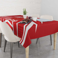 Canada 2026 Soccer Custom Tablecloth Les Rouges Go Champions