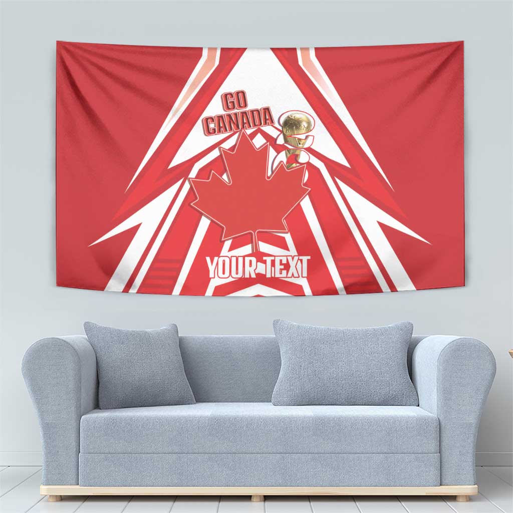 Canada 2026 Soccer Custom Tapestry Les Rouges Go Champions