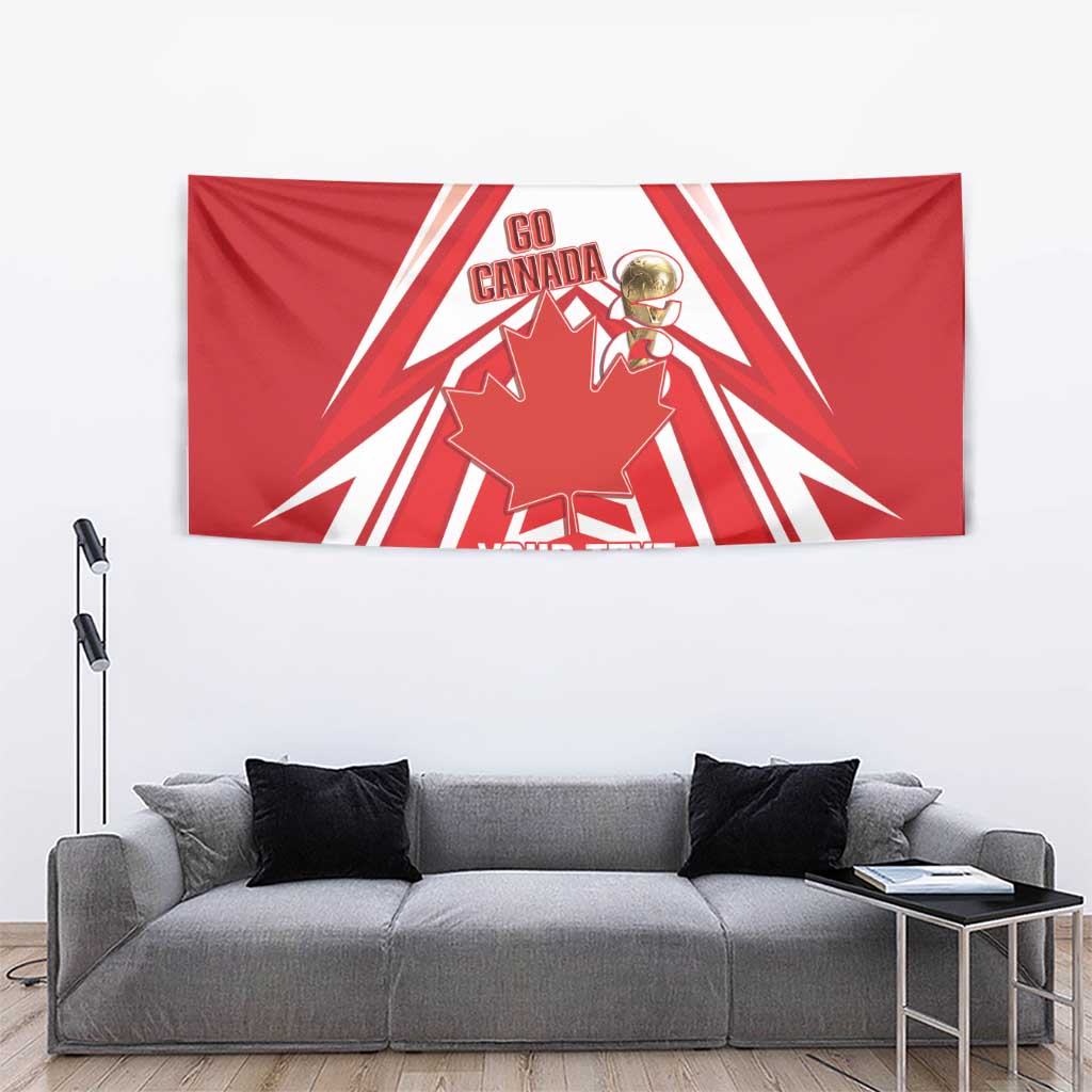Canada 2026 Soccer Custom Tapestry Les Rouges Go Champions