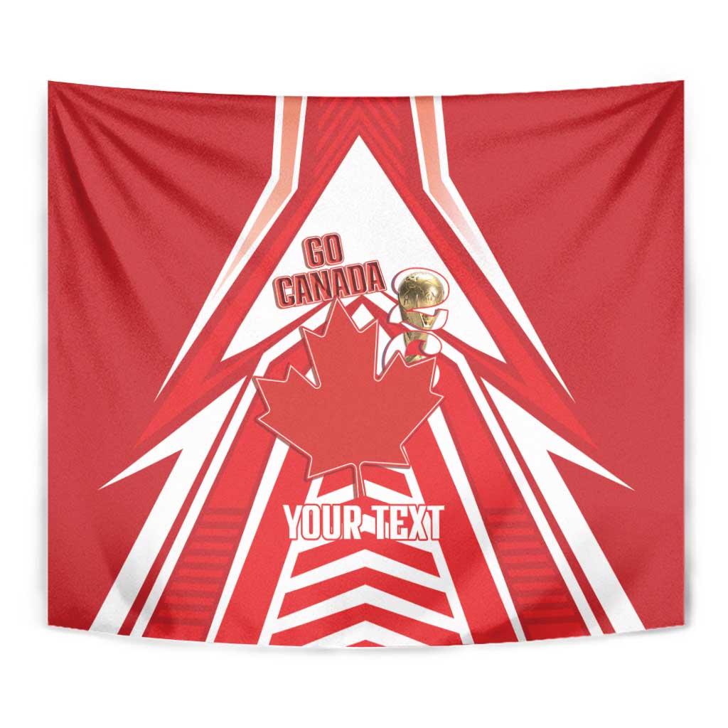 Canada 2026 Soccer Custom Tapestry Les Rouges Go Champions