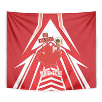 Canada 2026 Soccer Custom Tapestry Les Rouges Go Champions