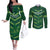 Custom Pakistan Cricket Couples Matching Off The Shoulder Long Sleeve Dress and Long Sleeve Button Shirt 2024 World Cup Go Shaheens