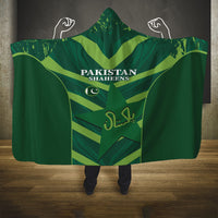 Green Pakistan Shaheens hooded blanket with full-front team graphic and drape