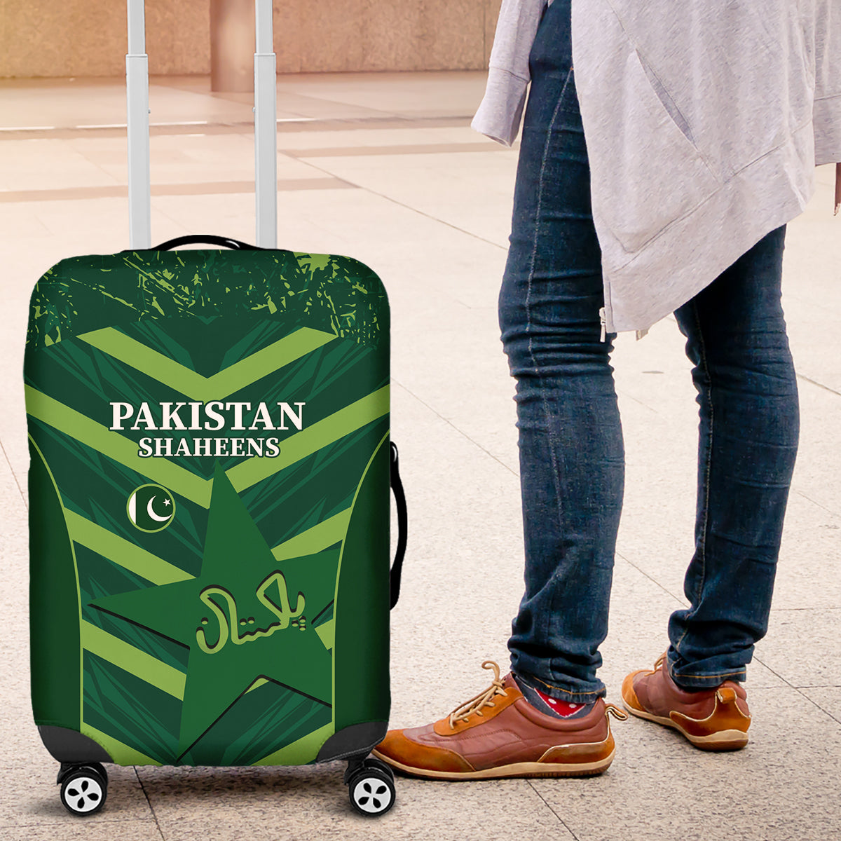 Pakistan Cricket Luggage Cover 2024 World Cup Go Shaheens - Wonder Print Shop