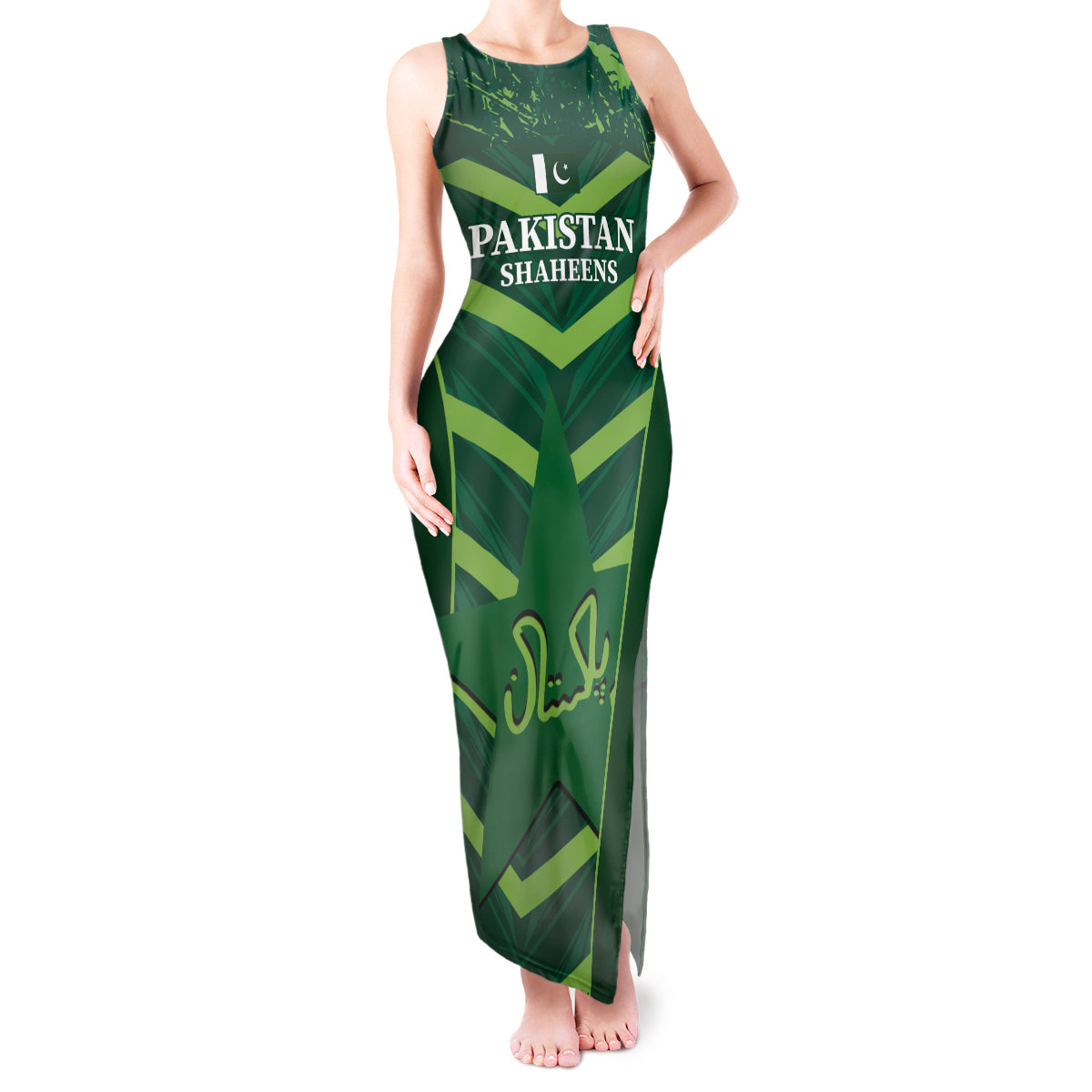 Custom Pakistan Cricket Tank Maxi Dress 2024 World Cup Go Shaheens