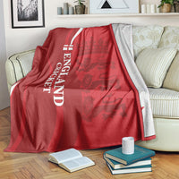 Red England cricket blanket with white vertical “ENGLAND CRICKET” logo and lion crown emblem