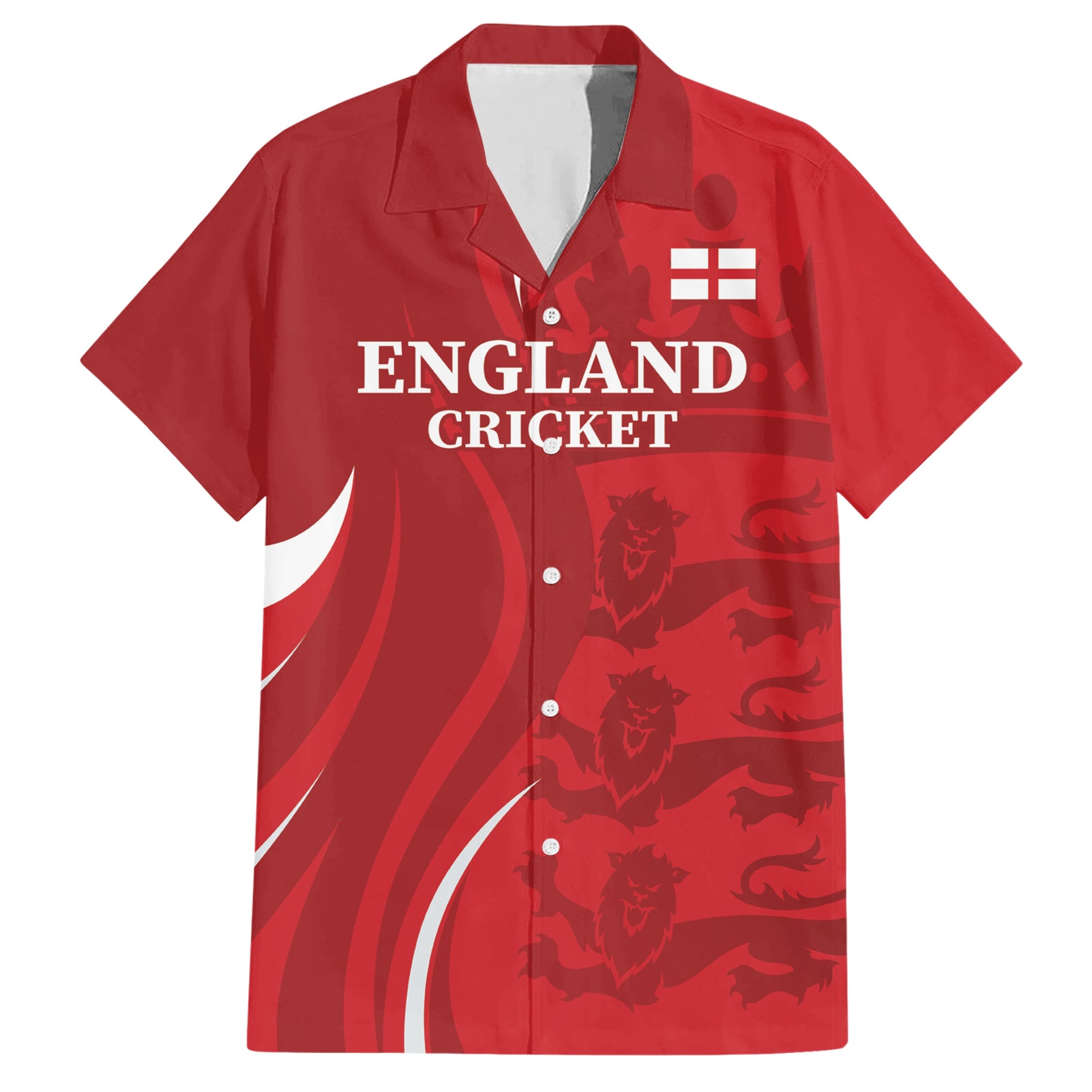 Custom England Cricket Hawaiian Shirt 2024 World Cup Go Champions - Wonder Print Shop