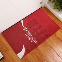 Red rubber doormat with England Cricket crest and swoosh graphic