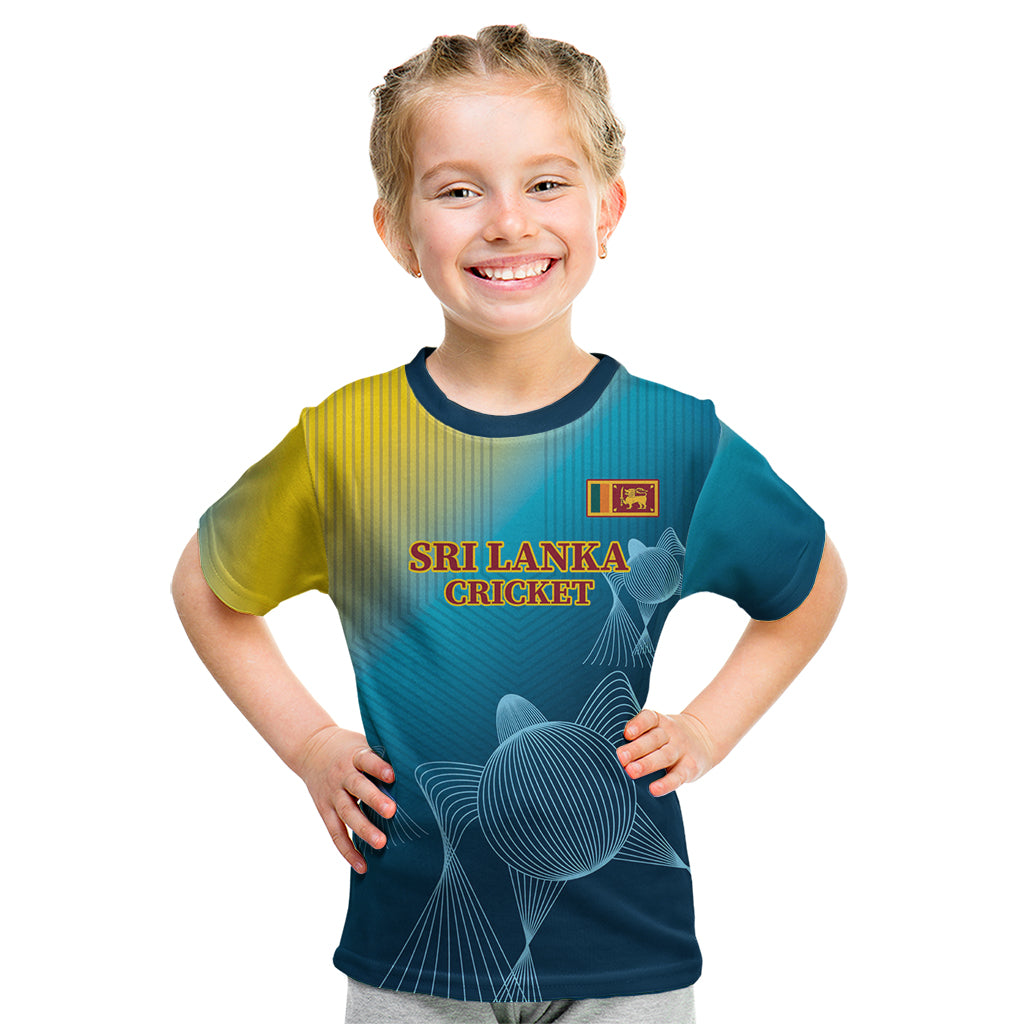 Custom Sri Lanka Cricket Kid T Shirt 2024 World Cup Go The Lions - Wonder Print Shop