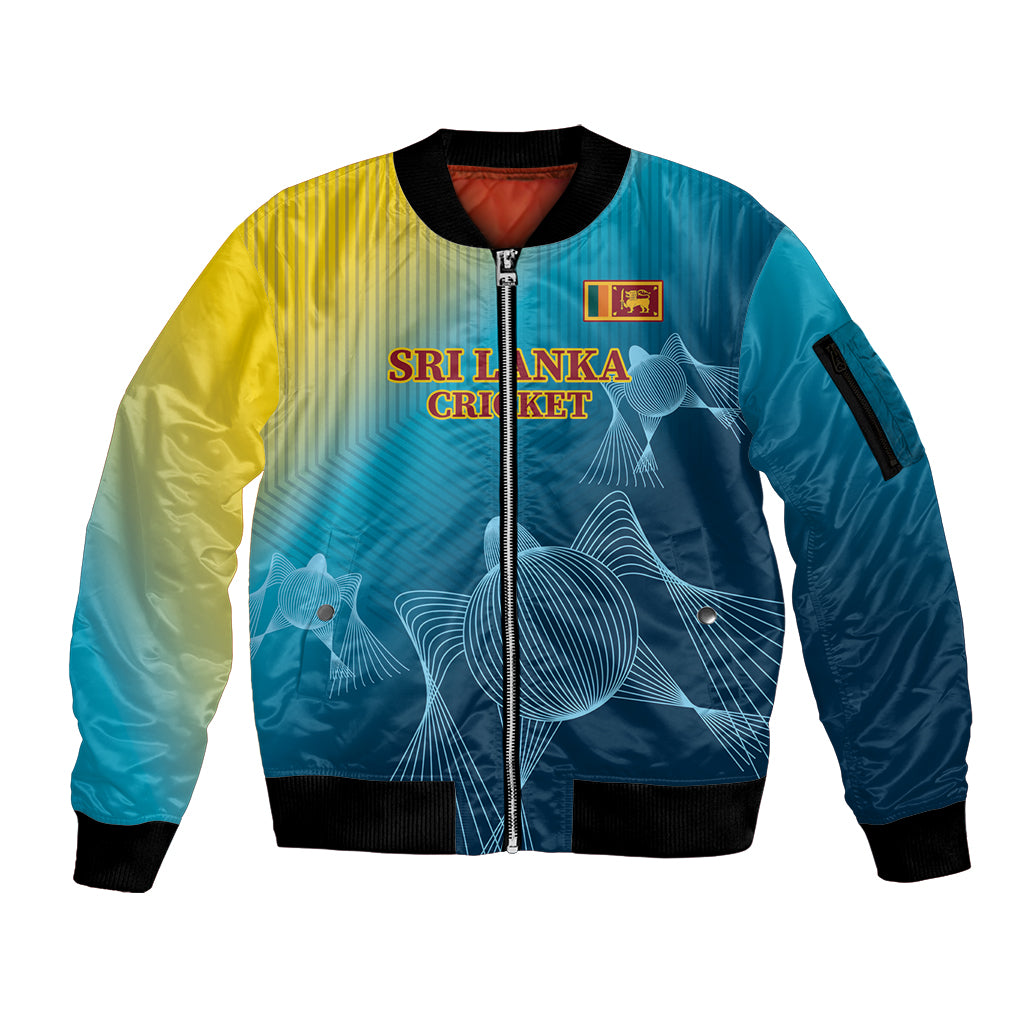 Custom Sri Lanka Cricket Sleeve Zip Bomber Jacket 2024 World Cup Go The Lions