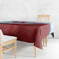 Slovakia Independence Day Tablecloth Slovak Map With Rosa Slavic Pattern