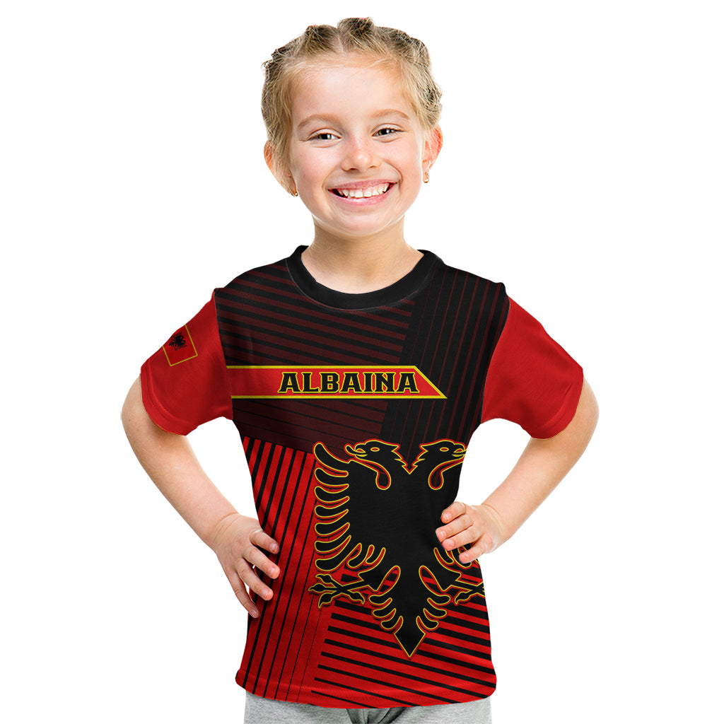 Albania Kid T Shirt Coat Of Arms Dynamic Style - Wonder Print Shop