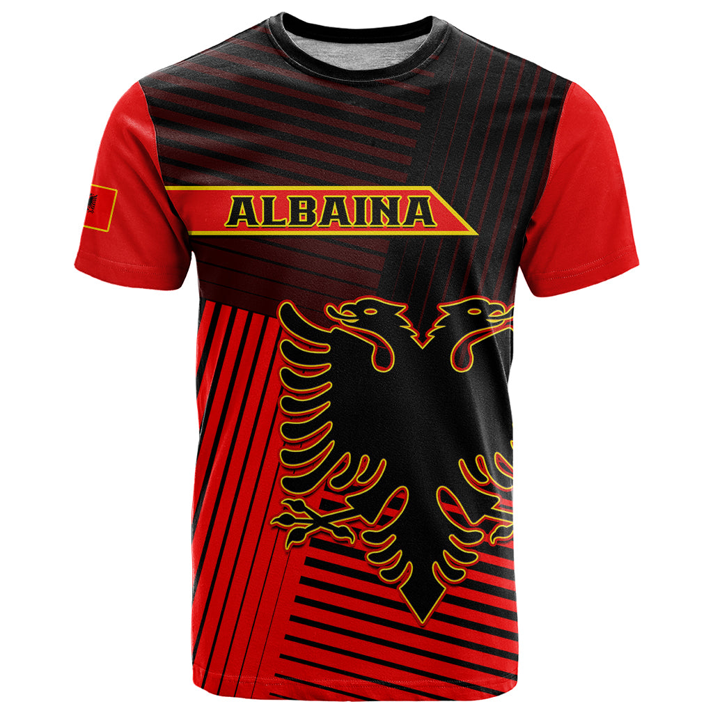 Albania T Shirt Coat Of Arms Dynamic Style - Wonder Print Shop