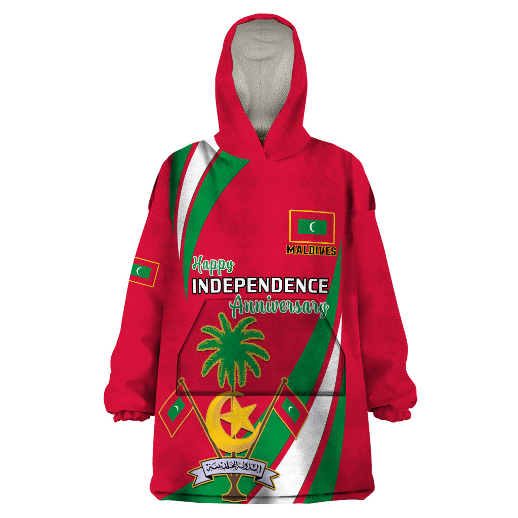 Maldives Independence Day Wearable Blanket Hoodie Happy 58th Anniversary - Wonder Print Shop