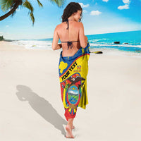 Personalized Ecuador Independence Day Sarong Coat Of Arms Grunge Style - Wonder Print Shop