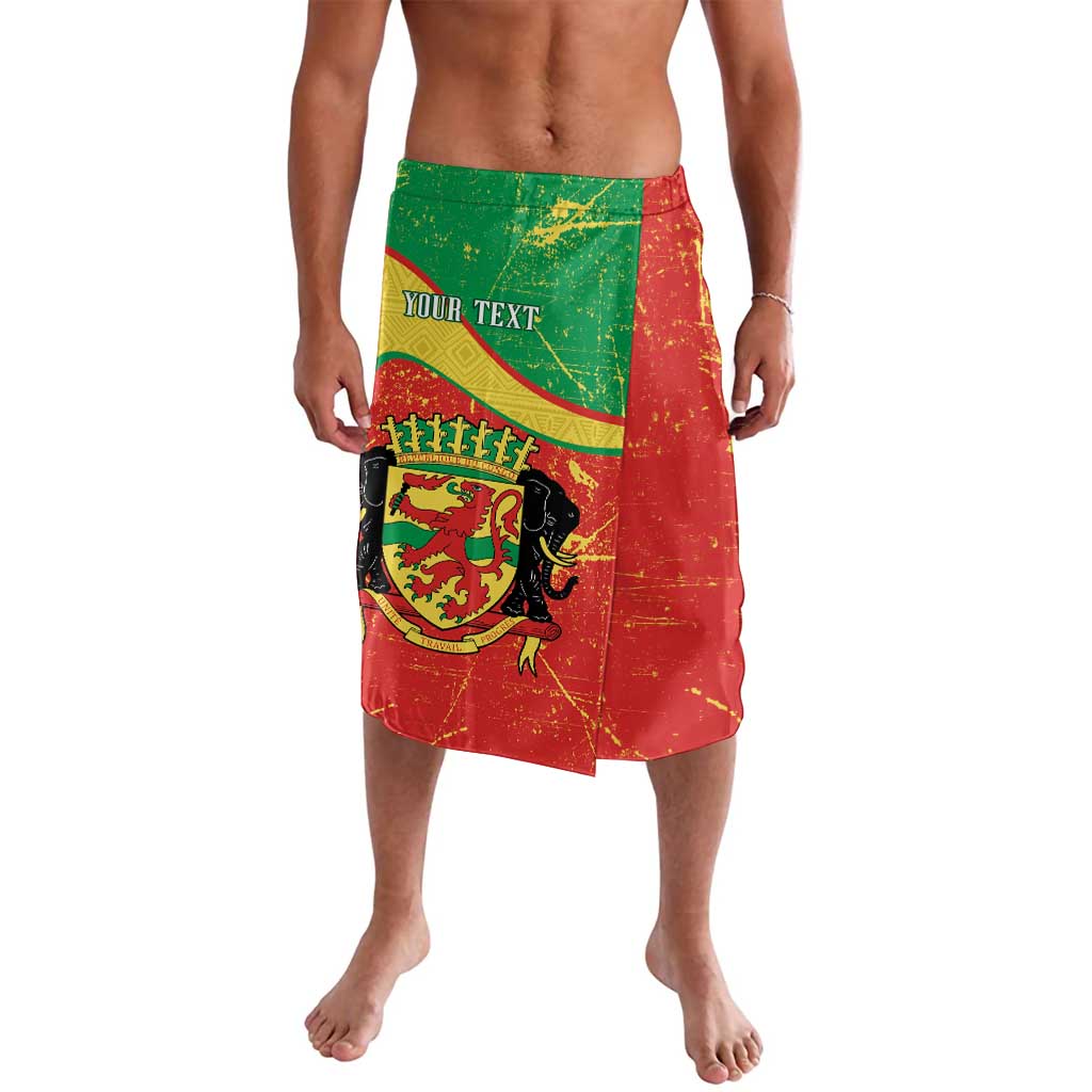 Personalized Congo-Brazzaville Independence Day Lavalava Coat Of Arms Grunge Style - Wonder Print Shop