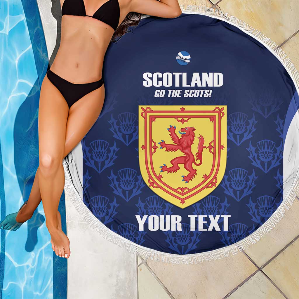 Custom Scotland Cricket Beach Blanket Go Scots Thistle Pattern - Wonder Print Shop