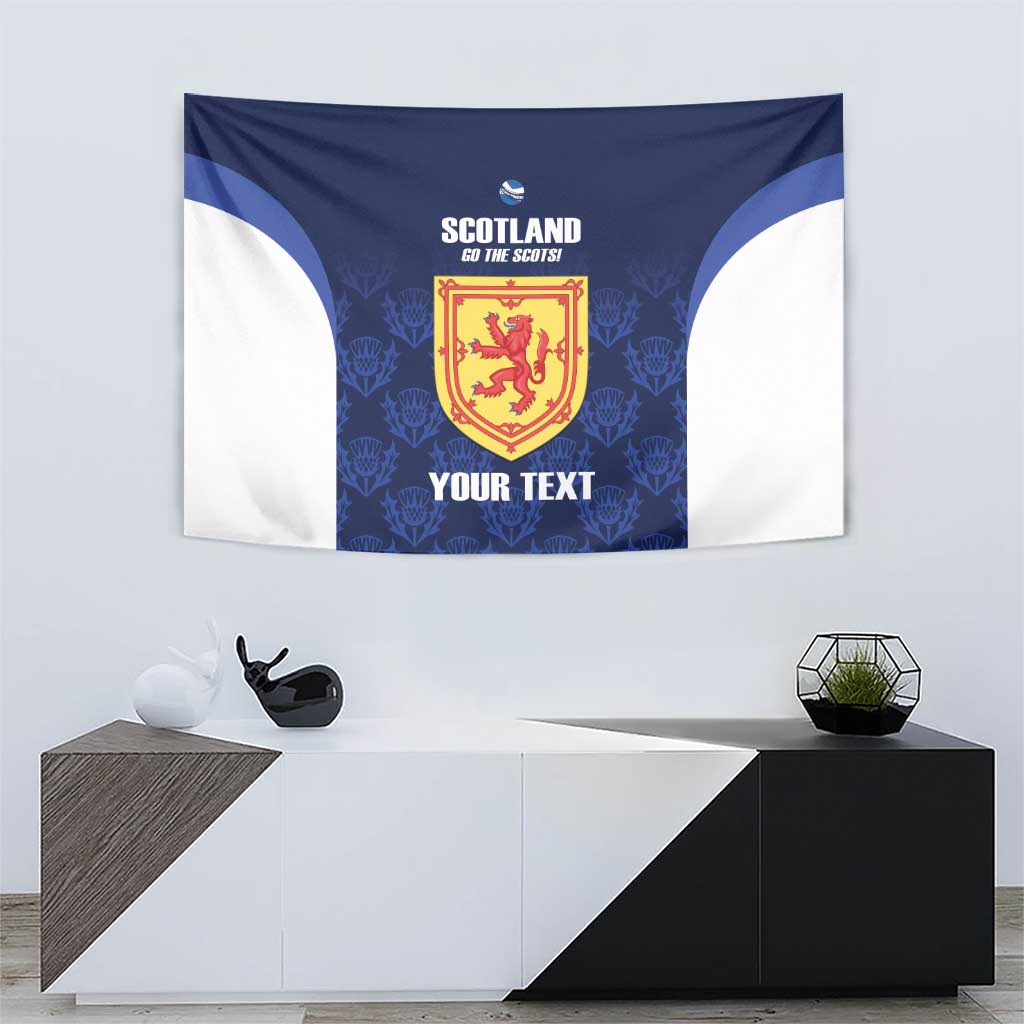 Custom Scotland Cricket Tapestry Go Scots Thistle Pattern - Wonder Print Shop