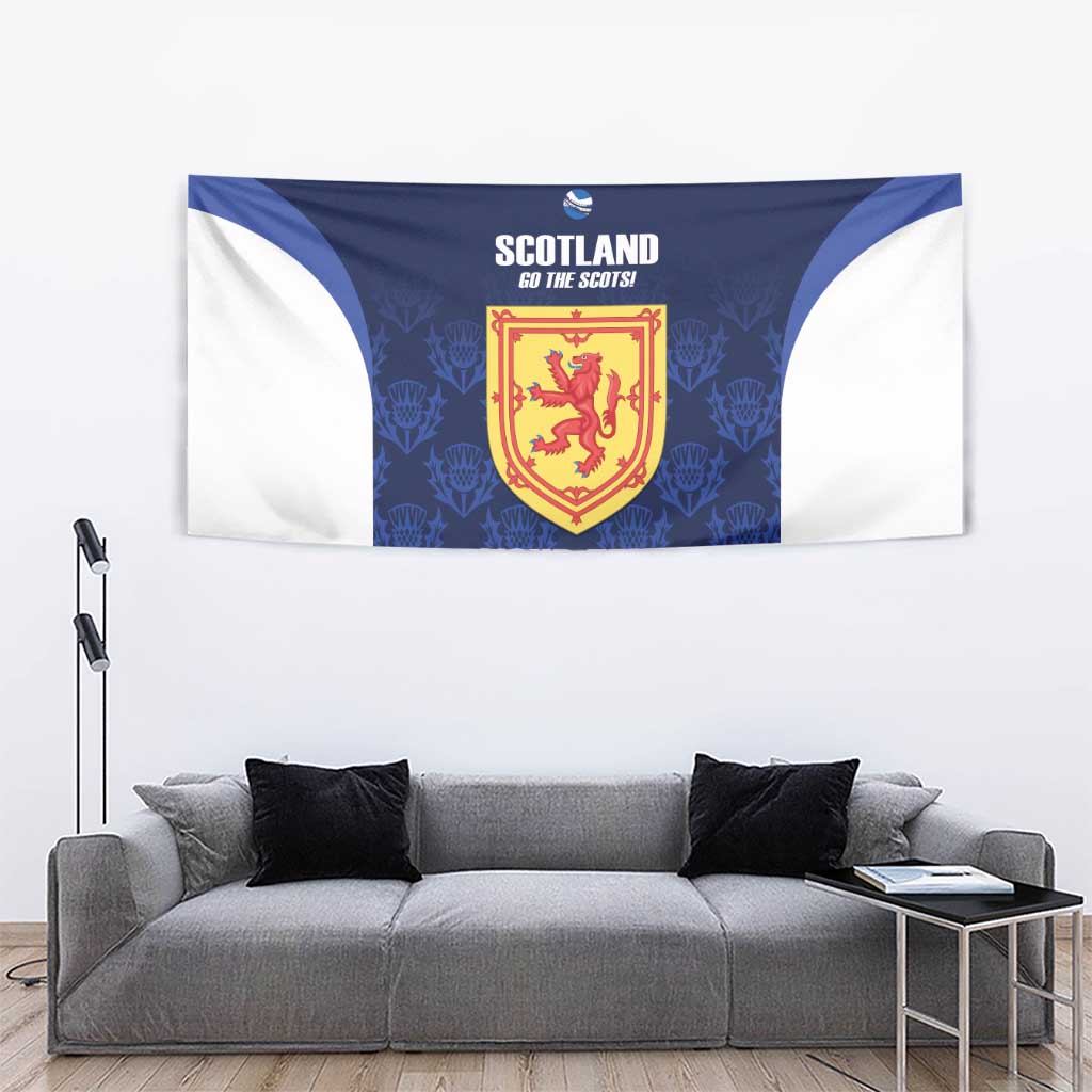 Custom Scotland Cricket Tapestry Go Scots Thistle Pattern - Wonder Print Shop