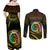 Personalised Vanuatu Couples Matching Off Shoulder Maxi Dress and Long Sleeve Button Shirts Yumi 43 Hapi Independens Dei Black Version - Wonder Print Shop